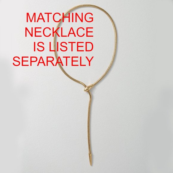 WHBM Goldtone Snake Linear Earrings Gorgeous! - Picture 3 of 6